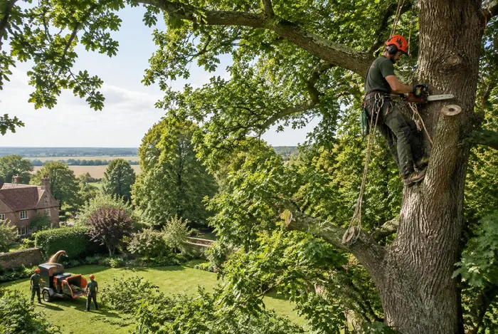 Arborist carrying out professional tree work